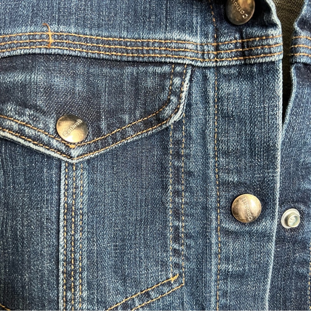 Carhartt Womens Denim Trucker Jacket XS Blue Snap Front Classic Staple Heritage - Picture 9 of 9